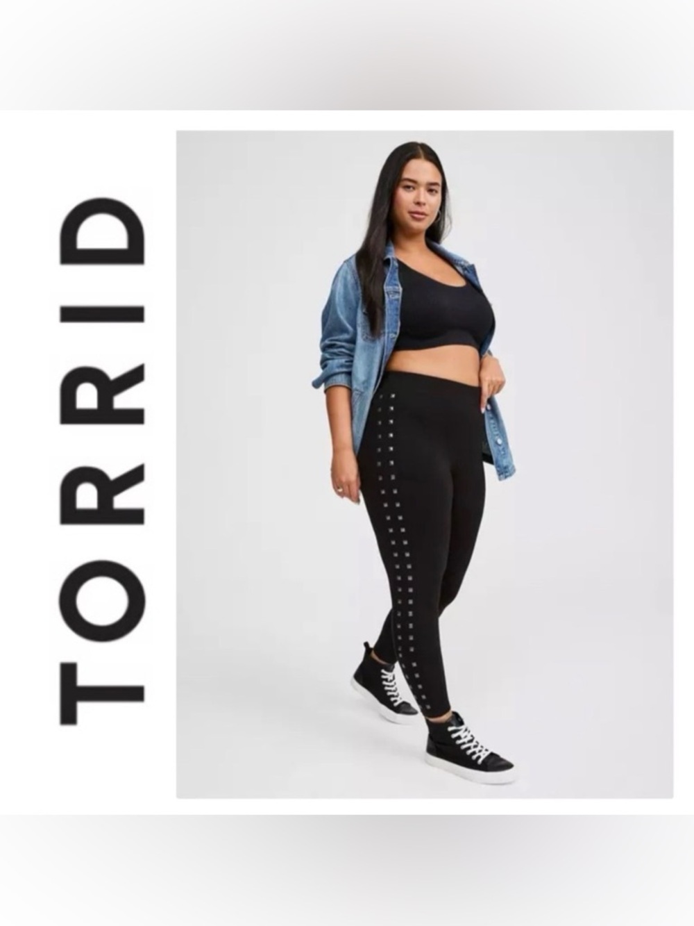 Torrid signature full length studded side leggings, Size 3